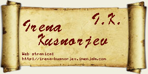 Irena Kušnorjev vizit kartica